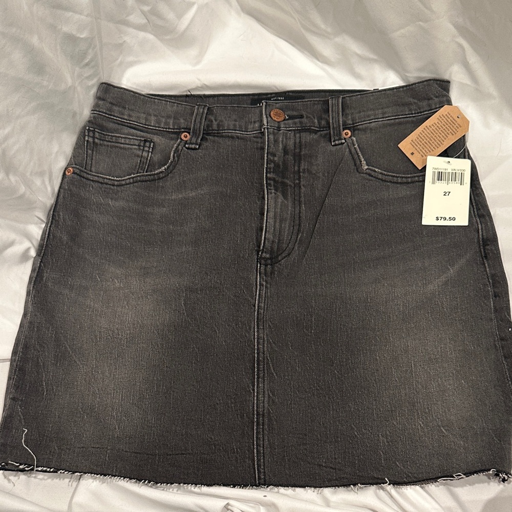 Lucky Brand Black Washed Denim Mini Skirt
